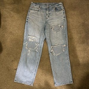 aeo curvy 90’s straight jeans
